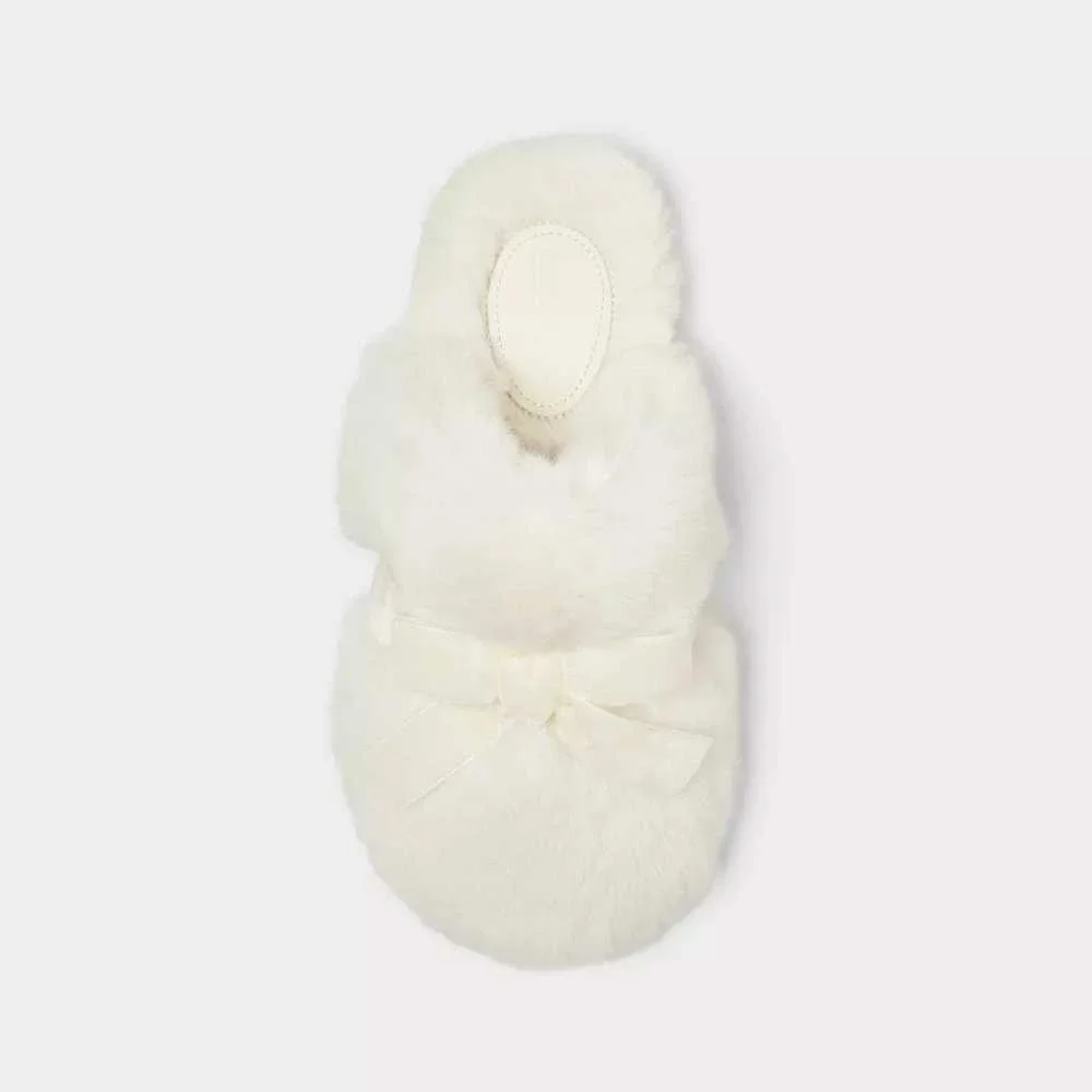Kids' Amoret Plush Scuff Slippers Cat & Jack White 4/5 New With‎ Tags